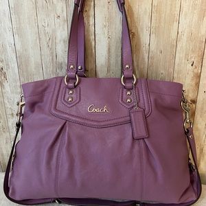 COACH Ashley Leather large wisteria satchel NWT